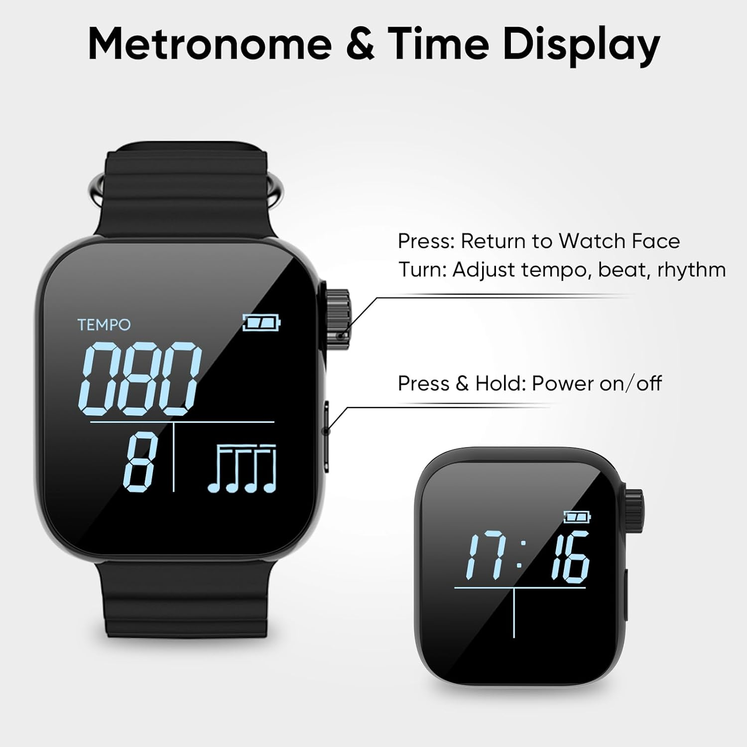 Musical Instrument Gif - Metrônomo vibratório vestível 40-240 bpm instrumentos