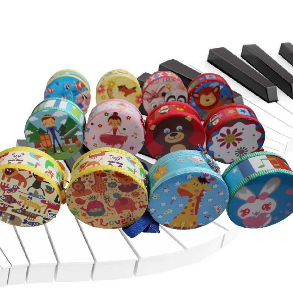 Musical Instrument With Hand - Tambor Infantil de Madeira com Baquetas