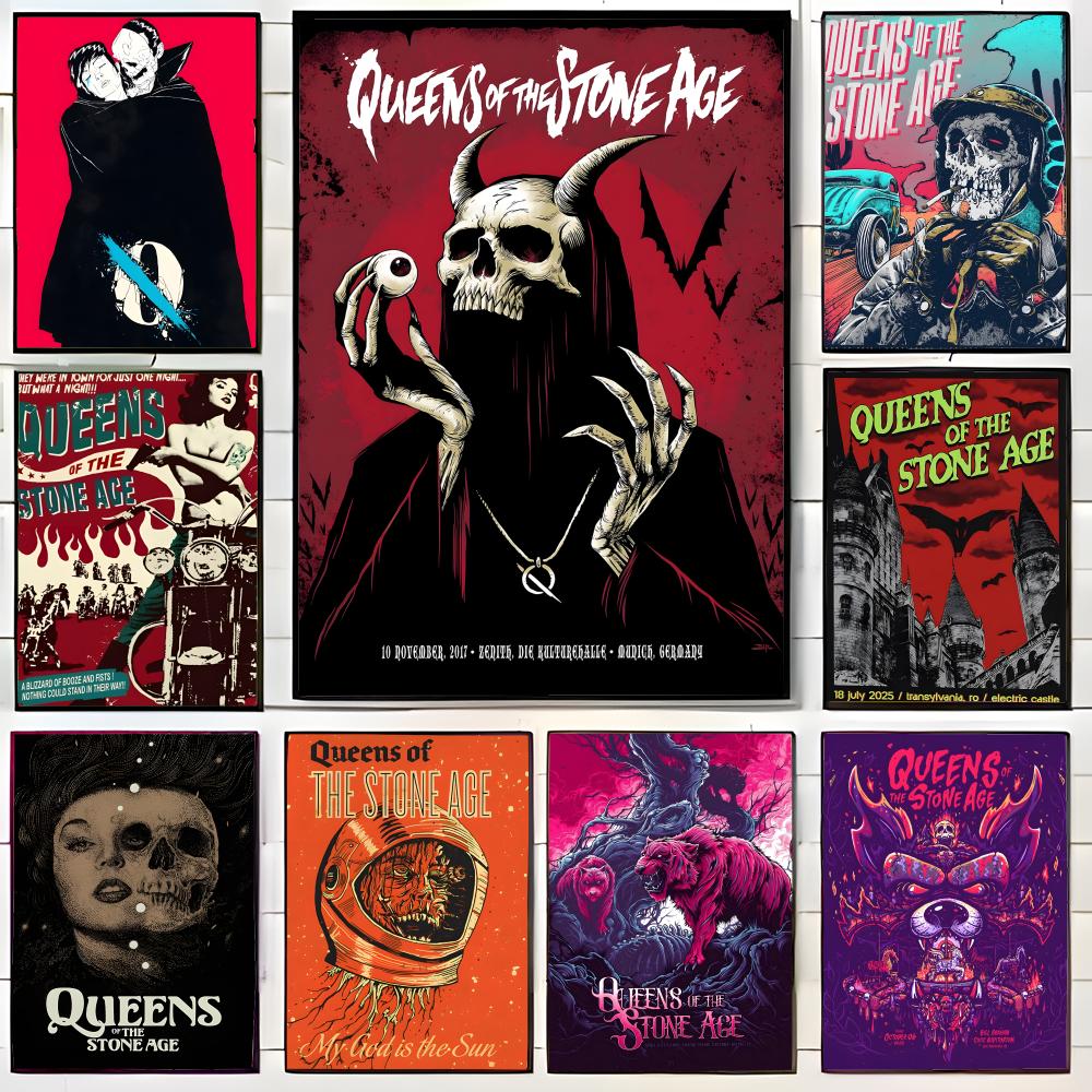 Musical Instrument Poster - Pôster de banda de rock Q-Queens