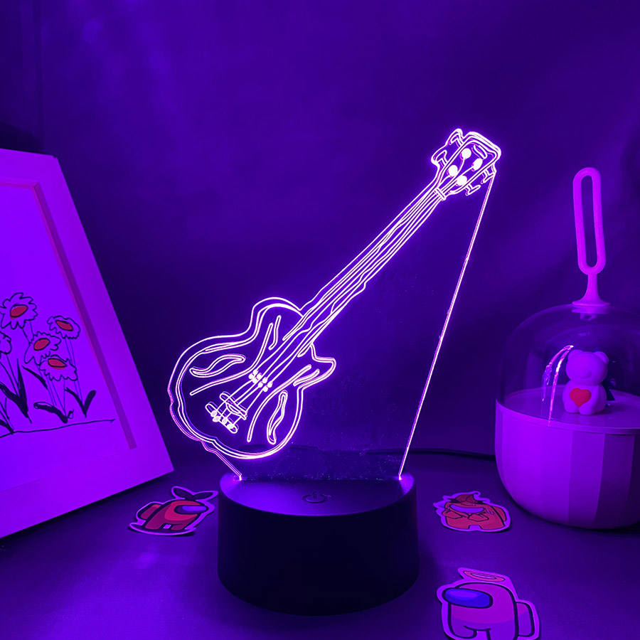 Guitarra 3d ilusão led luzes d - Musical Instrument No Touch avaliação e preço