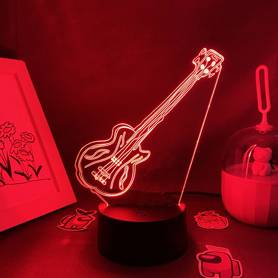 Guitarra 3d ilusão led luzes d - Musical Instrument No Touch avaliação e preço