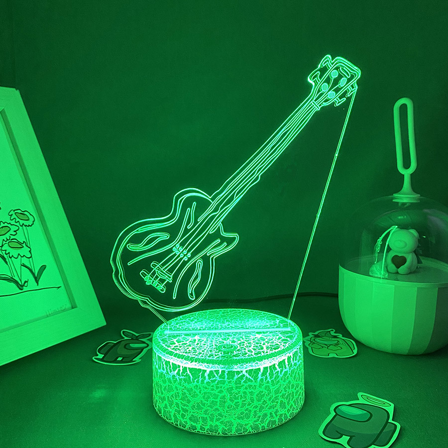 Guitarra 3d ilusão led luzes d - Musical Instrument No Touch avaliação e preço