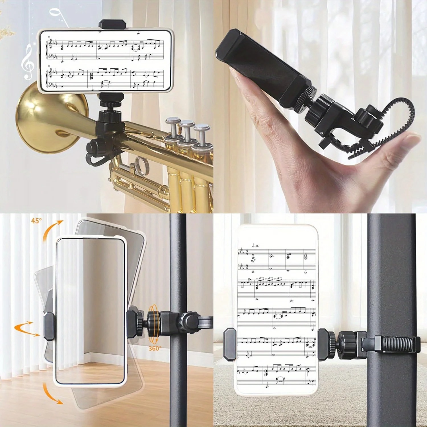 Suporte de Telefone com Clipe  - Musical Instrument Trumpet avaliação e preço