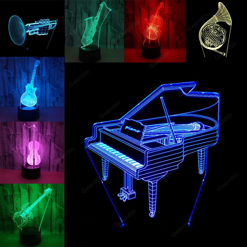 Ilusão de luz noturna 3d led,  - Musical Instrument No Touch avaliação e preço