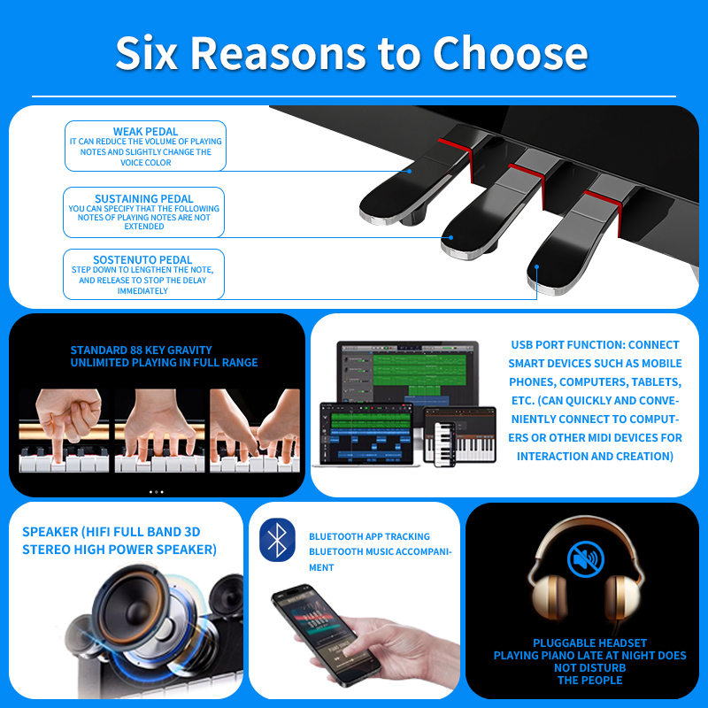Piano Digital Portátil de 88 T - Musical Instrument No Touch avaliação e preço